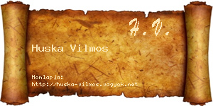 Huska Vilmos névjegykártya
